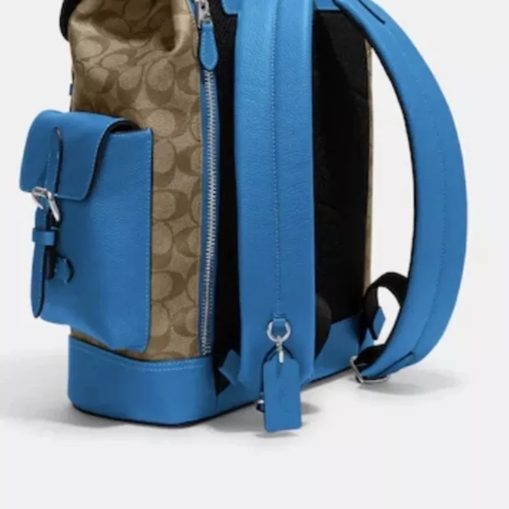 Coach Hudson Men's Blue and‎ Brown Backpack. NWT